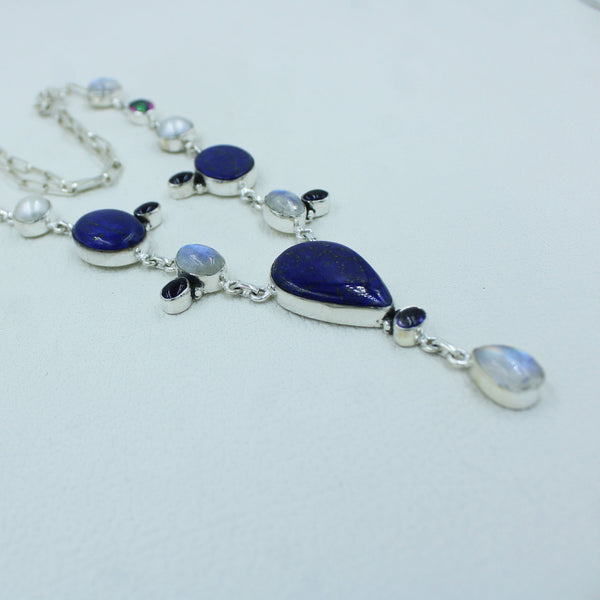 Cold Creek Lapis, MoonStone & Silver good Necklace