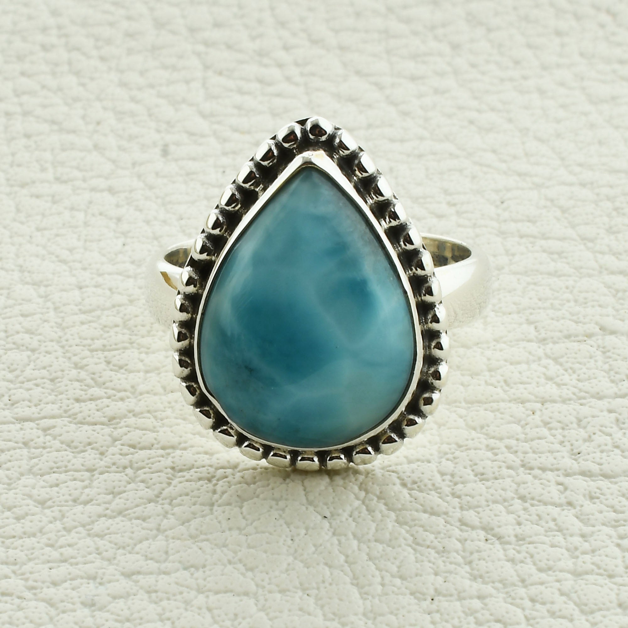 Larimar Sterling Silver Handmade Ring