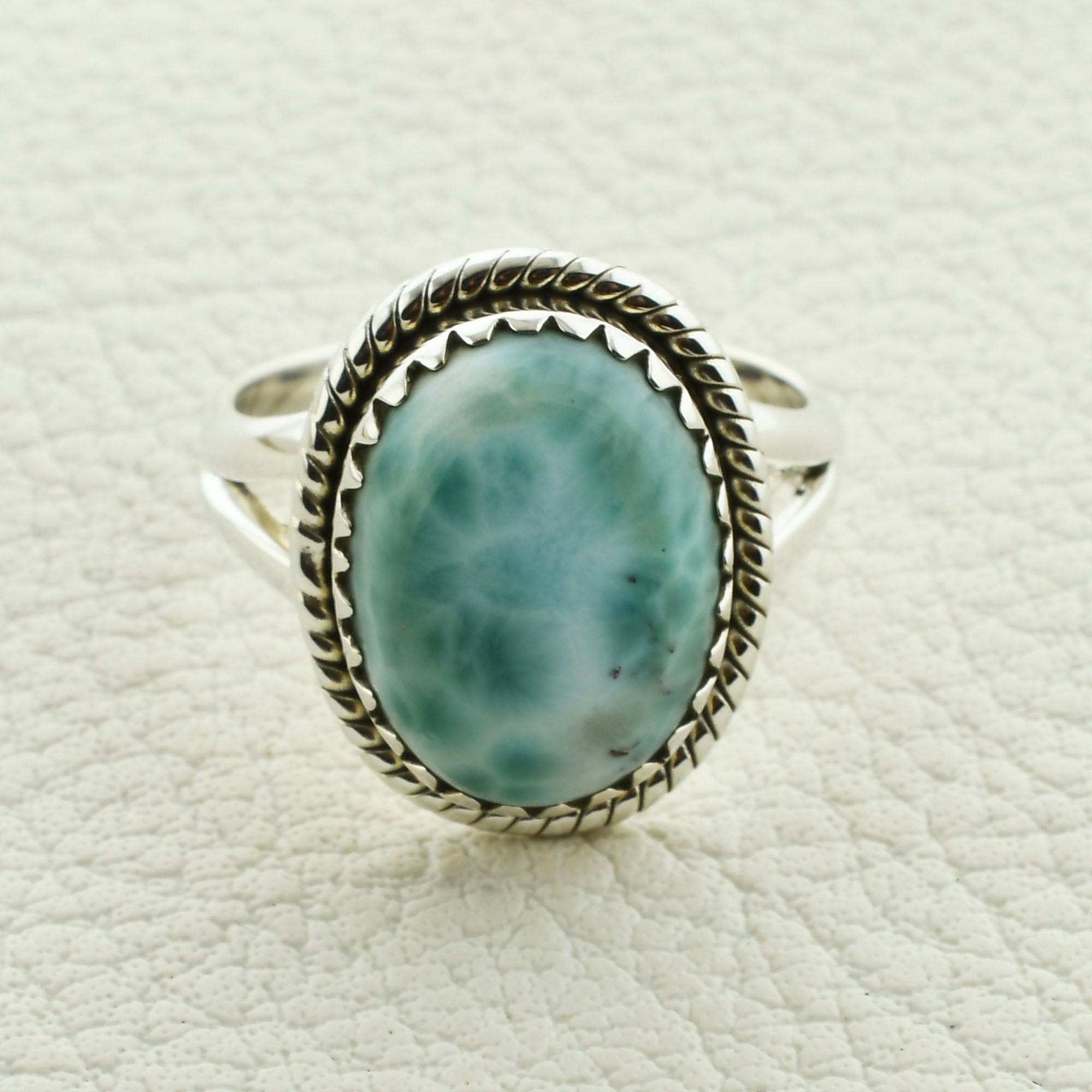 Larimar Gemstone Ring Size 8