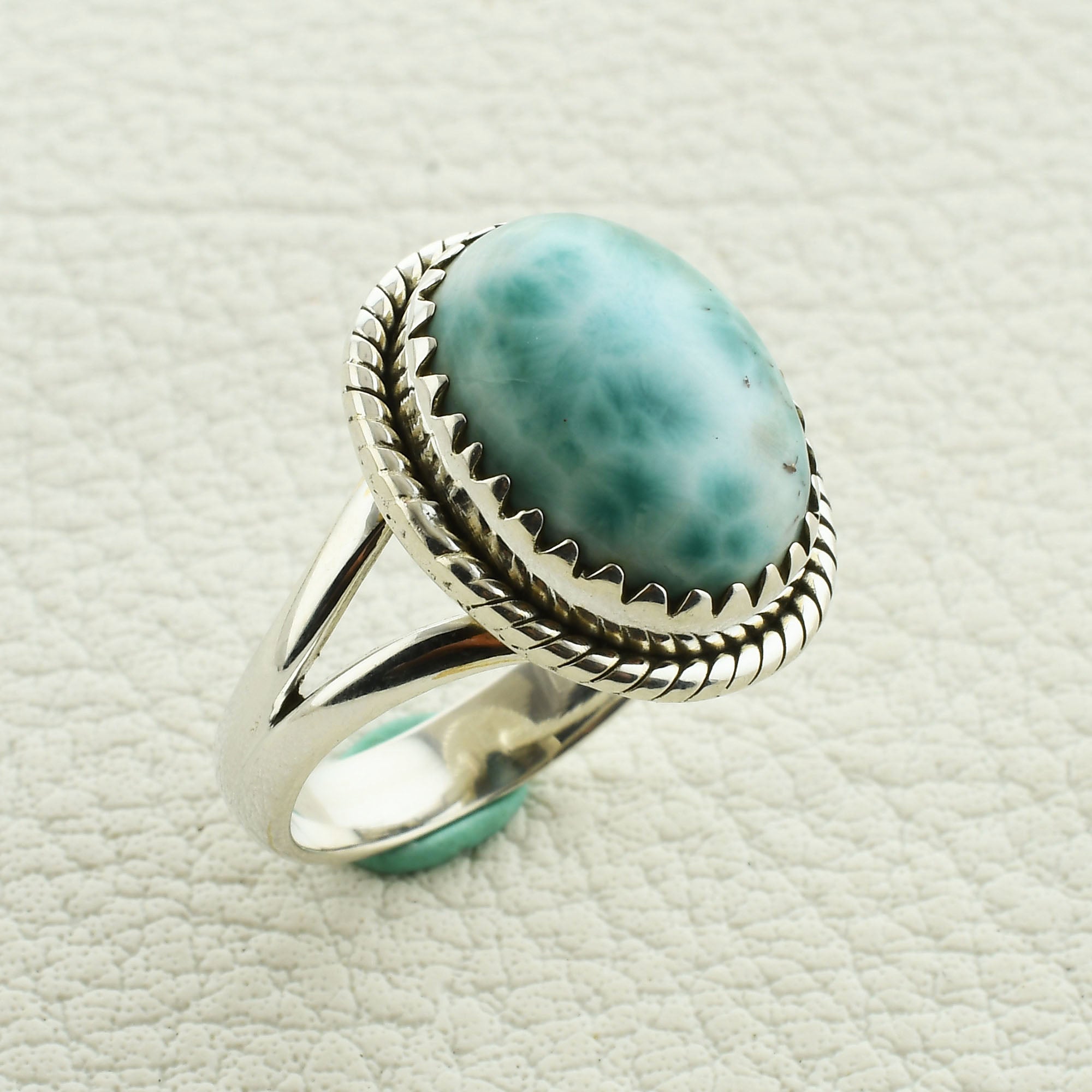 Larimar Gemstone Ring Size 8