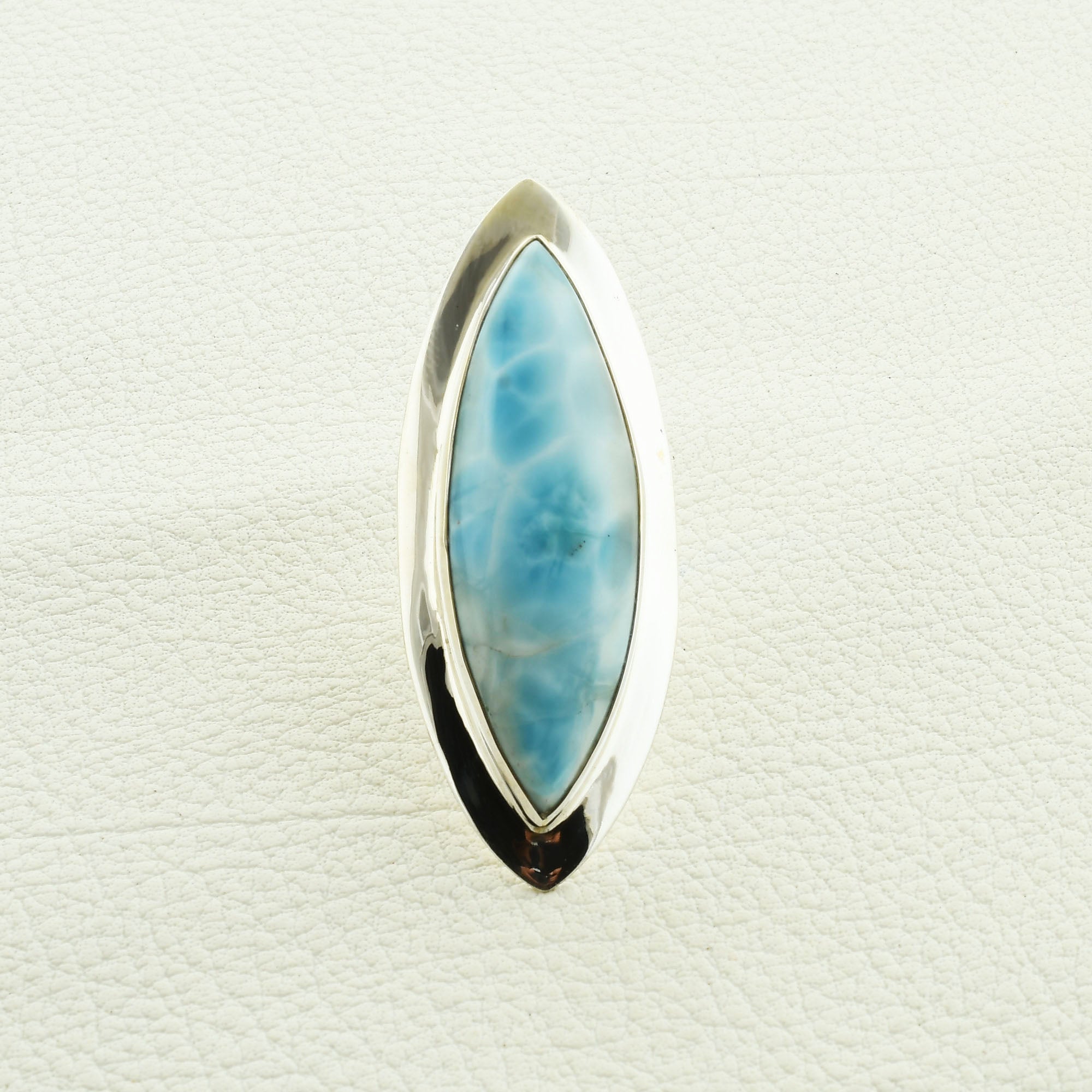 Large Larimar Sterling Silver Ring Size 9