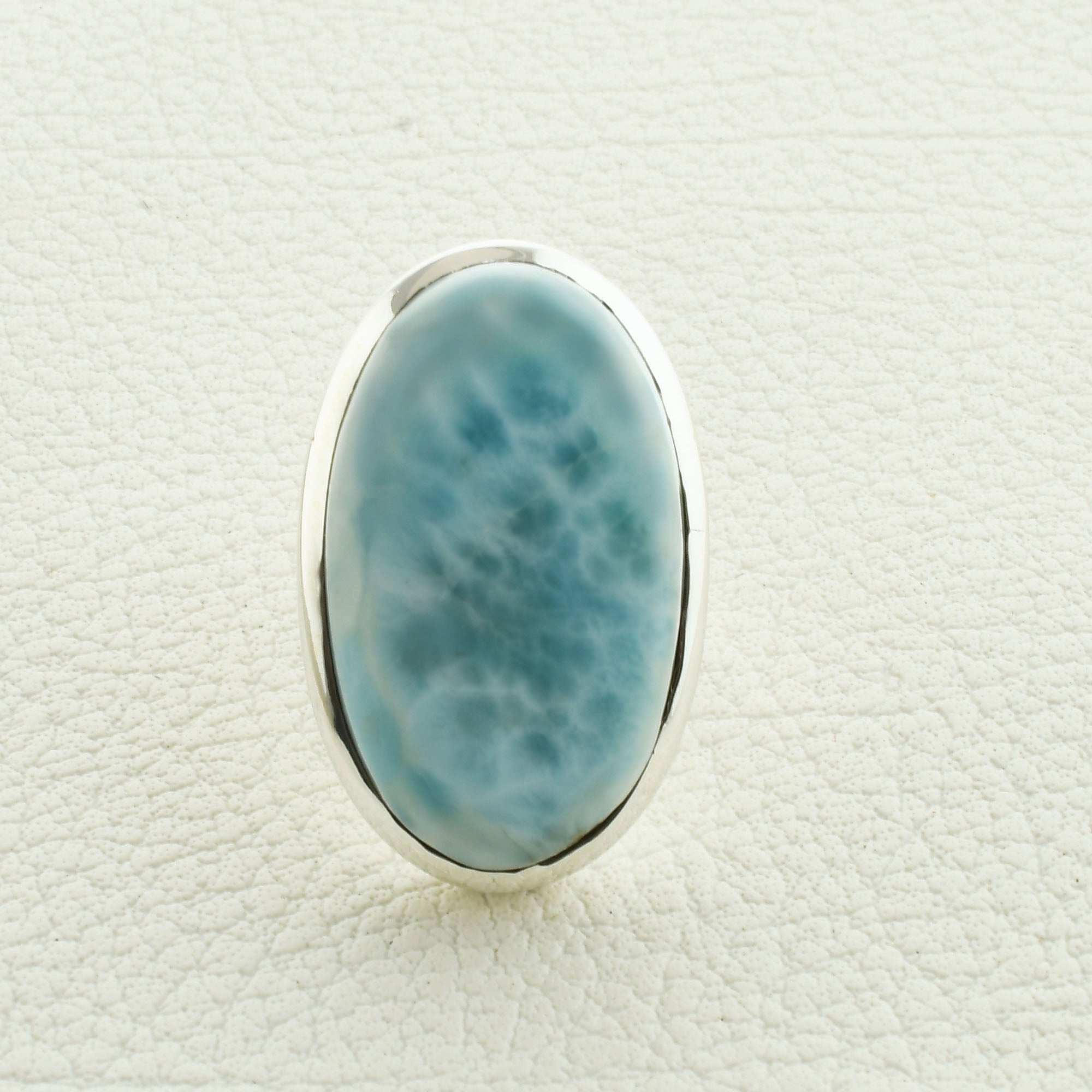 Sky Blue Larimar Gemstone Ring Size 8