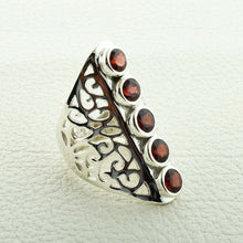 Women's Fashion Ring with Natural Red Garnet