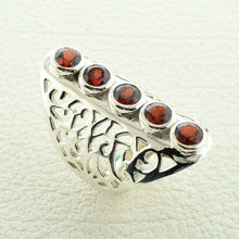 Women's Fashion Ring with Natural Red Garnet