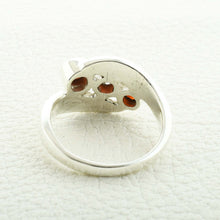 January Garnet Birthstone Silver Ring