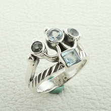 Blue Topaz Gemstone Unisex Ring