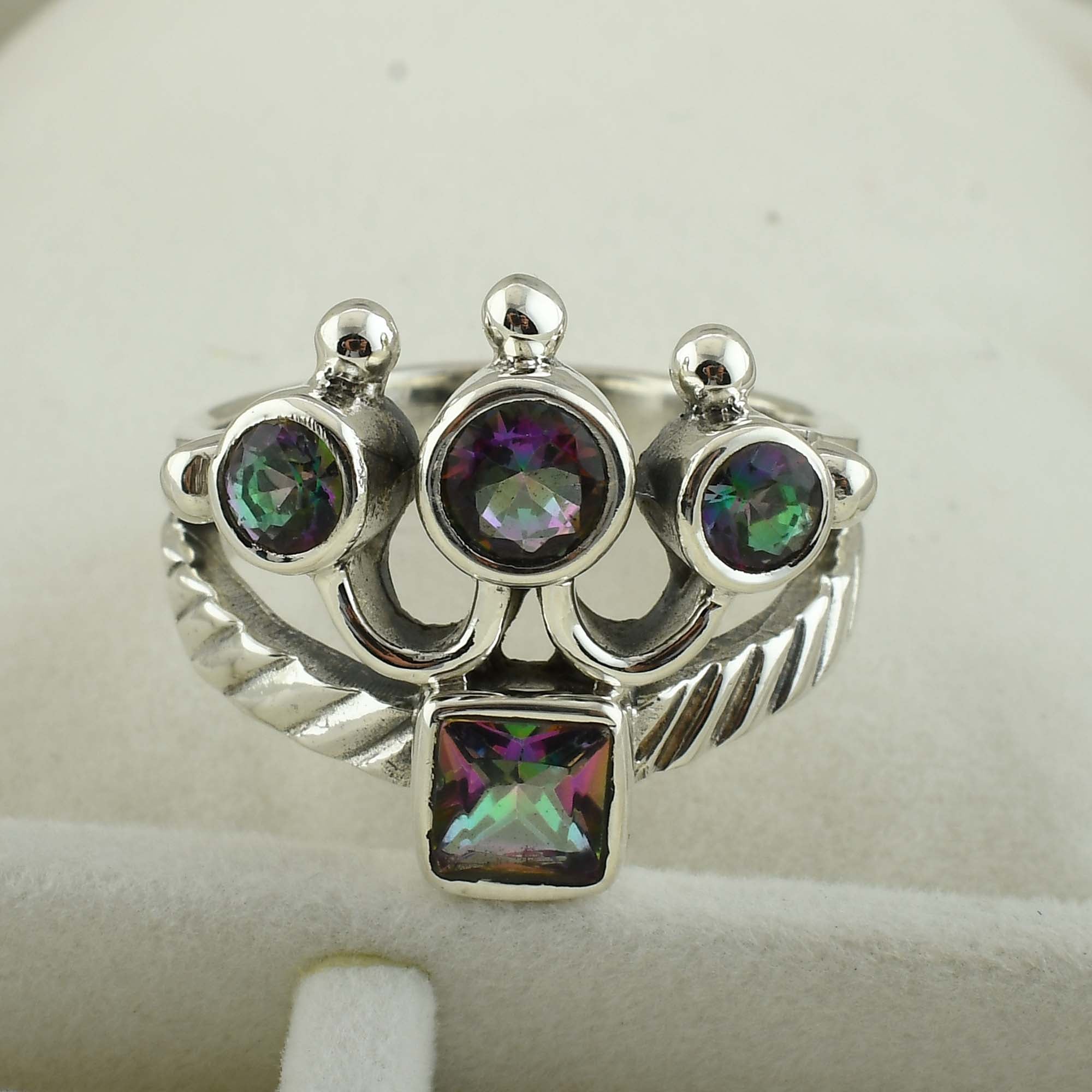 Multicolor Mystic Quartz Sterling Silver Ring