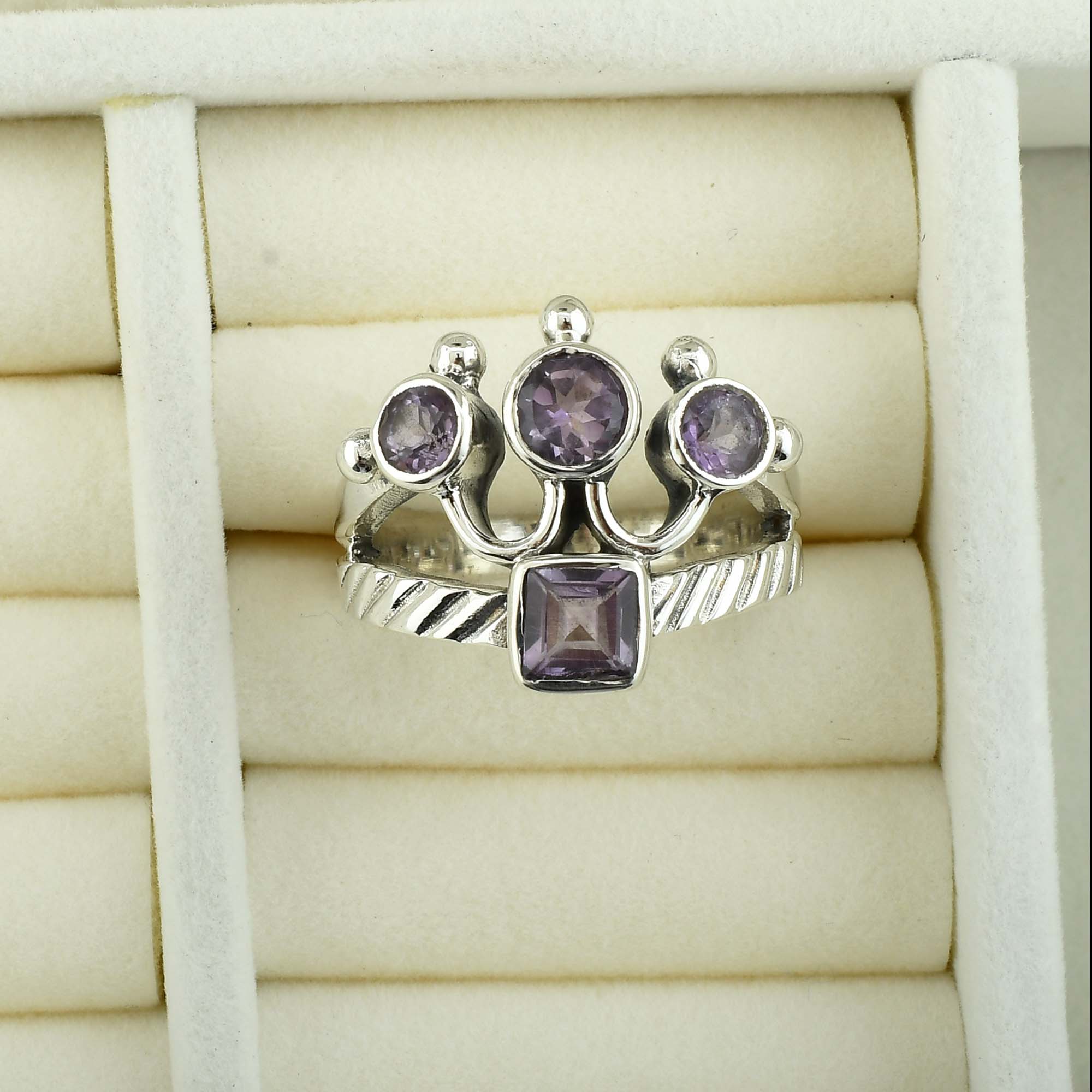 Amethyst Gemstone Sterling Silver Ring