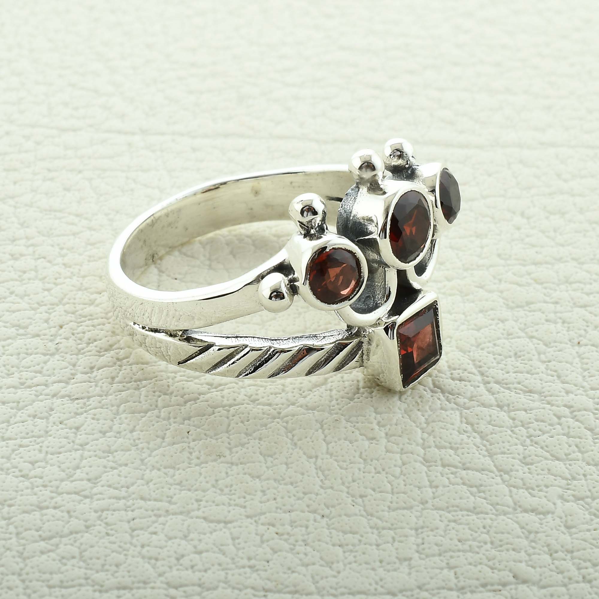 Garnet Sterling Silver Ring