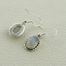 Blue Shiny Rainbow Moonstone Designer Sterling Silver Earrings