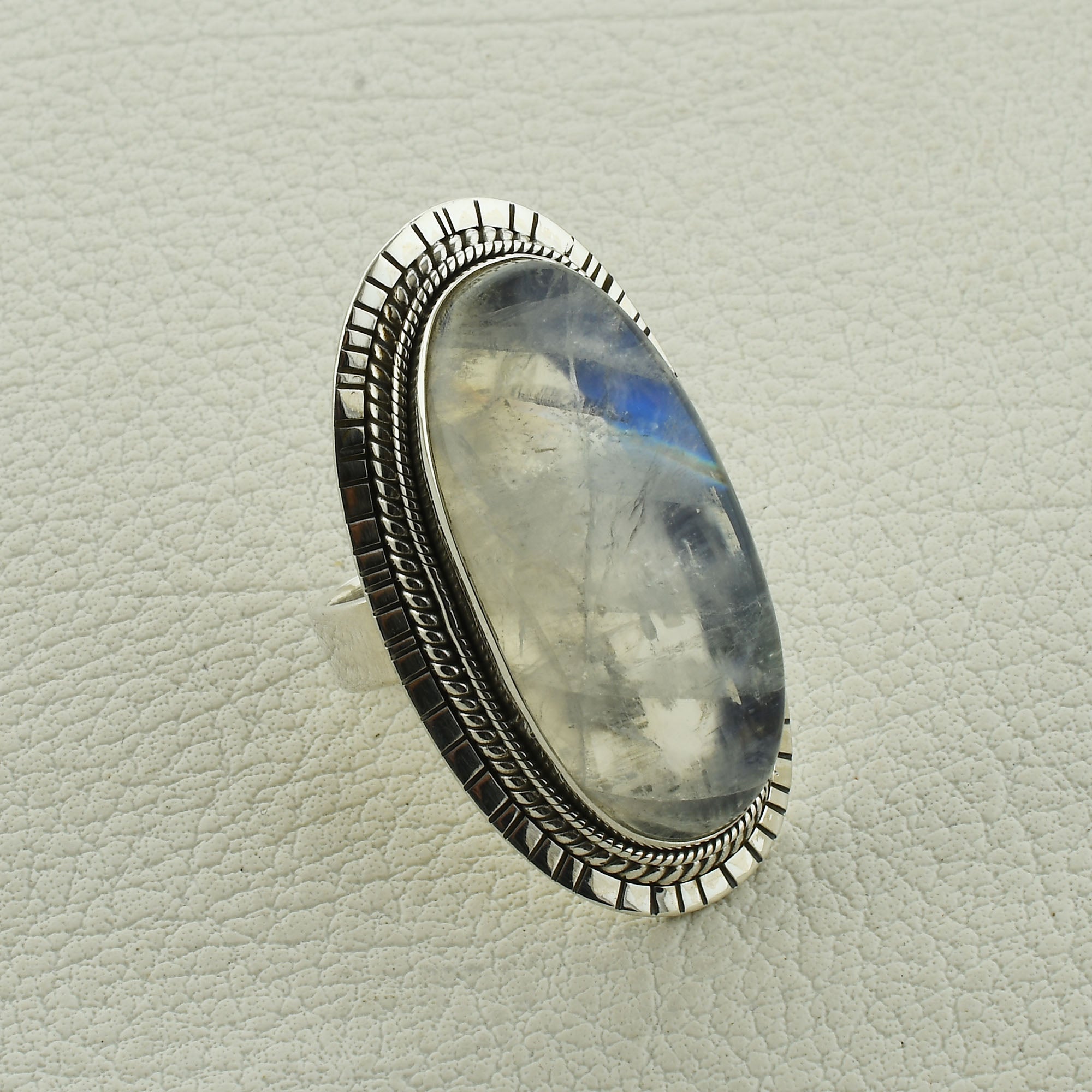 Gorgeous vibrant Rainbow High Quality Moonstone Ring