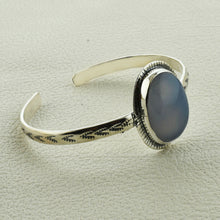 Chalcedony Sterling Silver Cuff Bangle