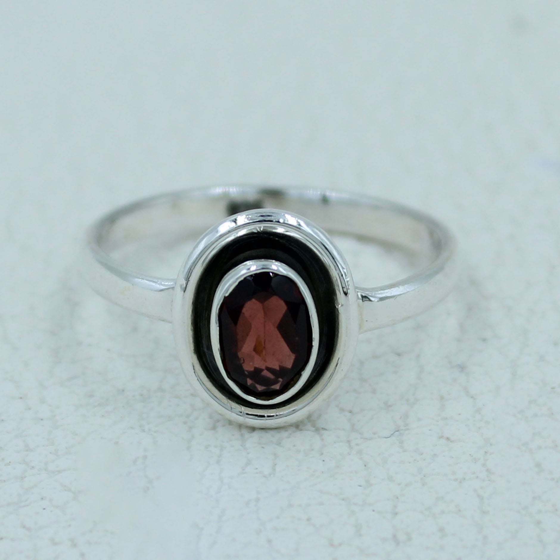 Garnet 925 Sterling Silver Ring