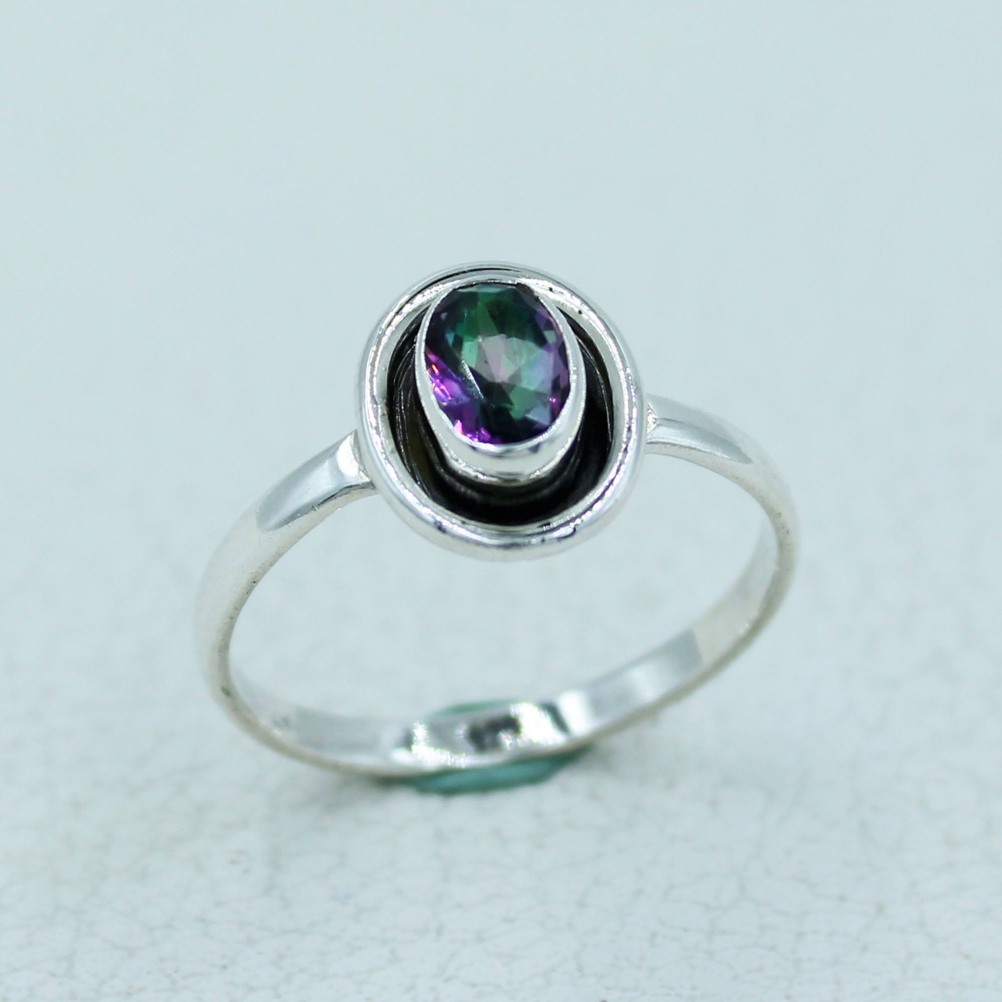 Dazzling Mystic Quartz Silver Ring