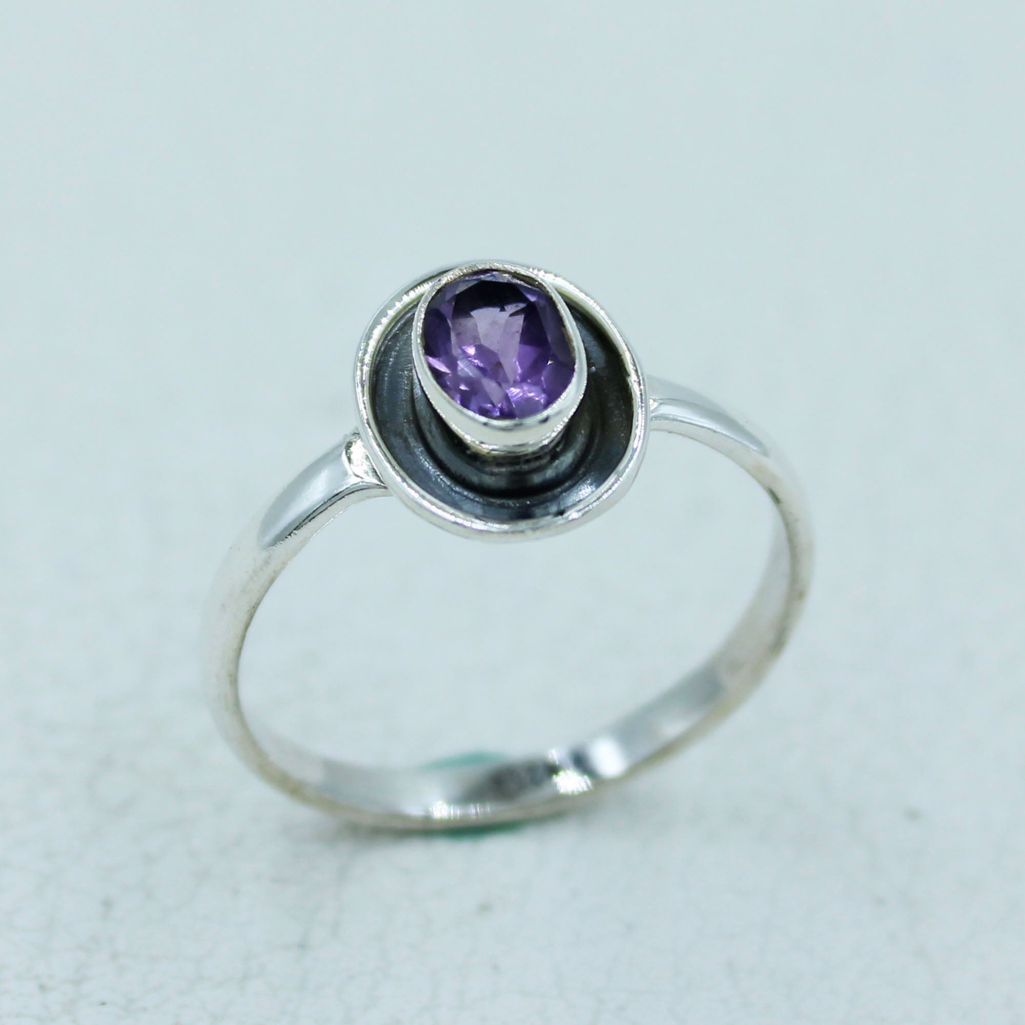 Amethyst Silver Women Ring