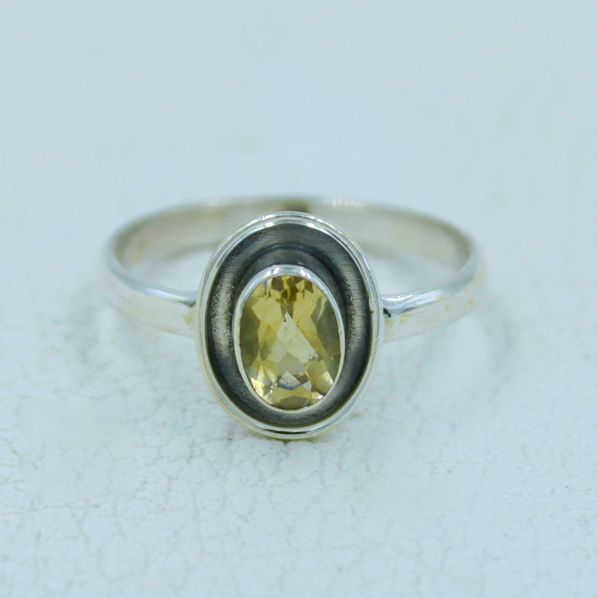 Natural Citrine Sterling Silver Ring