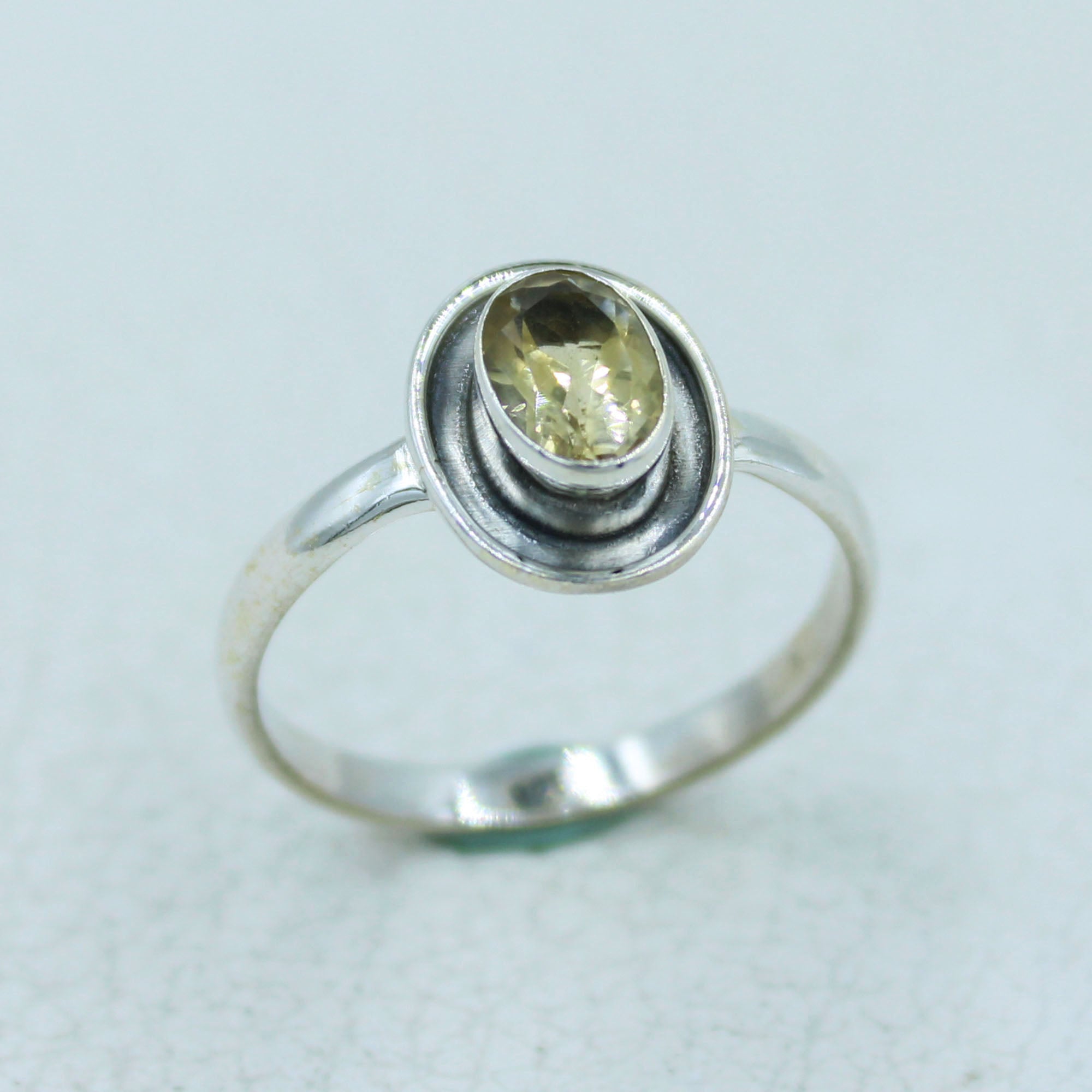 Natural Citrine Sterling Silver Ring