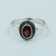 Natural Garnet Sterling Silver Ring