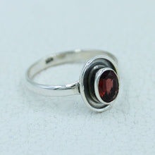 Natural Garnet Sterling Silver Ring