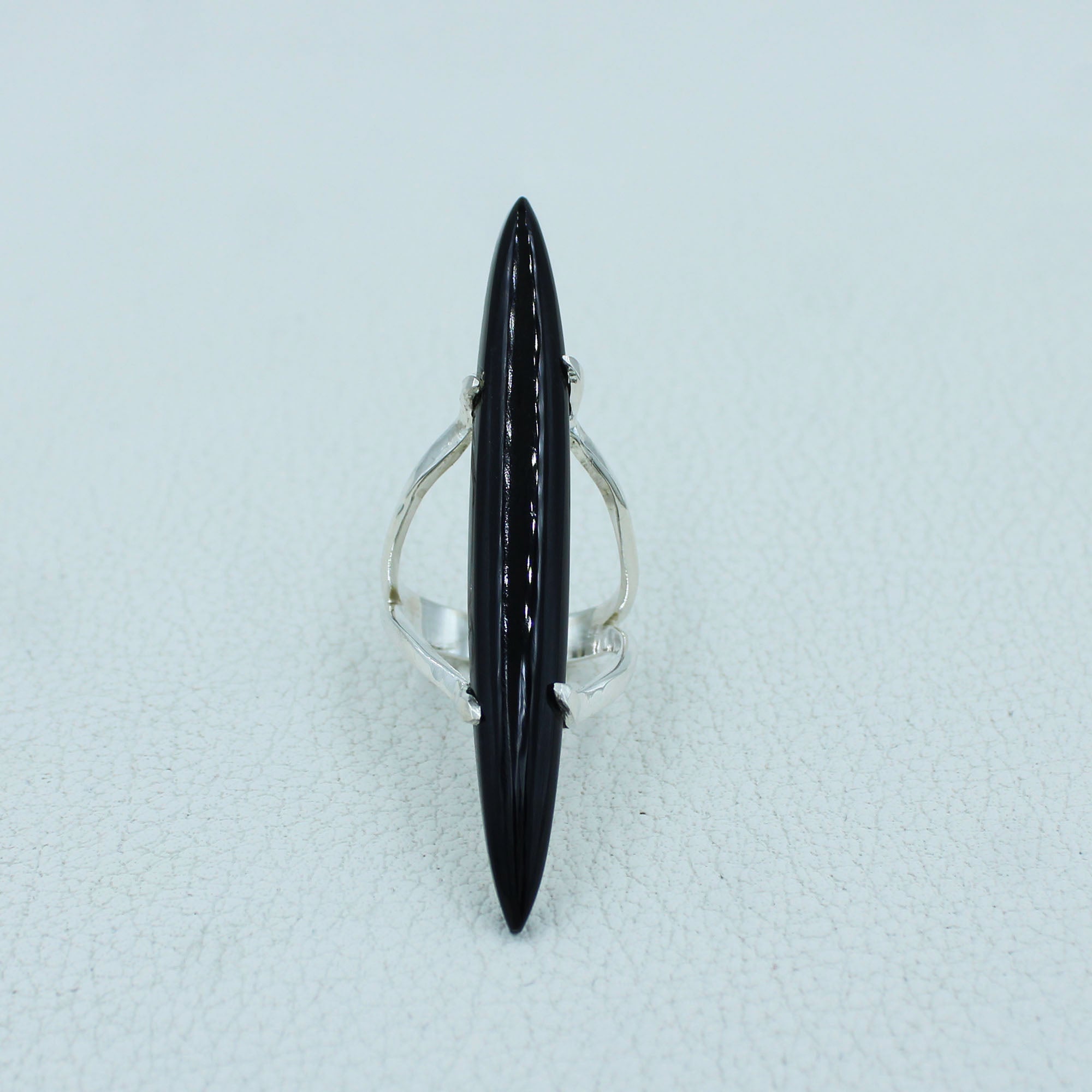 Large Black Onyx Ring - 925 Sterling Silver Handmade Jewelry