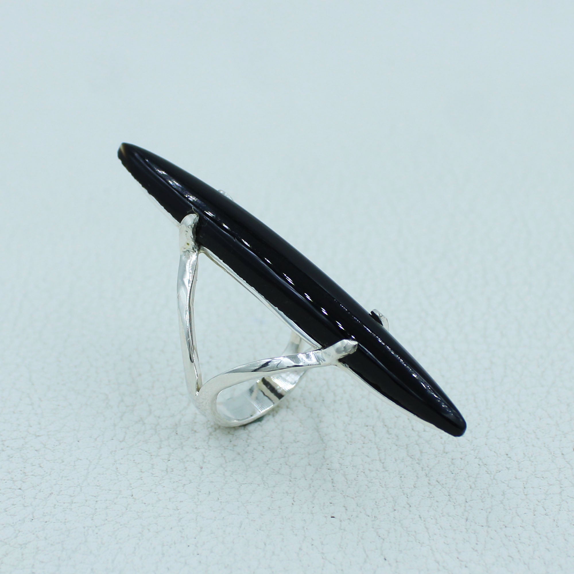 Large Black Onyx Ring - 925 Sterling Silver Handmade Jewelry