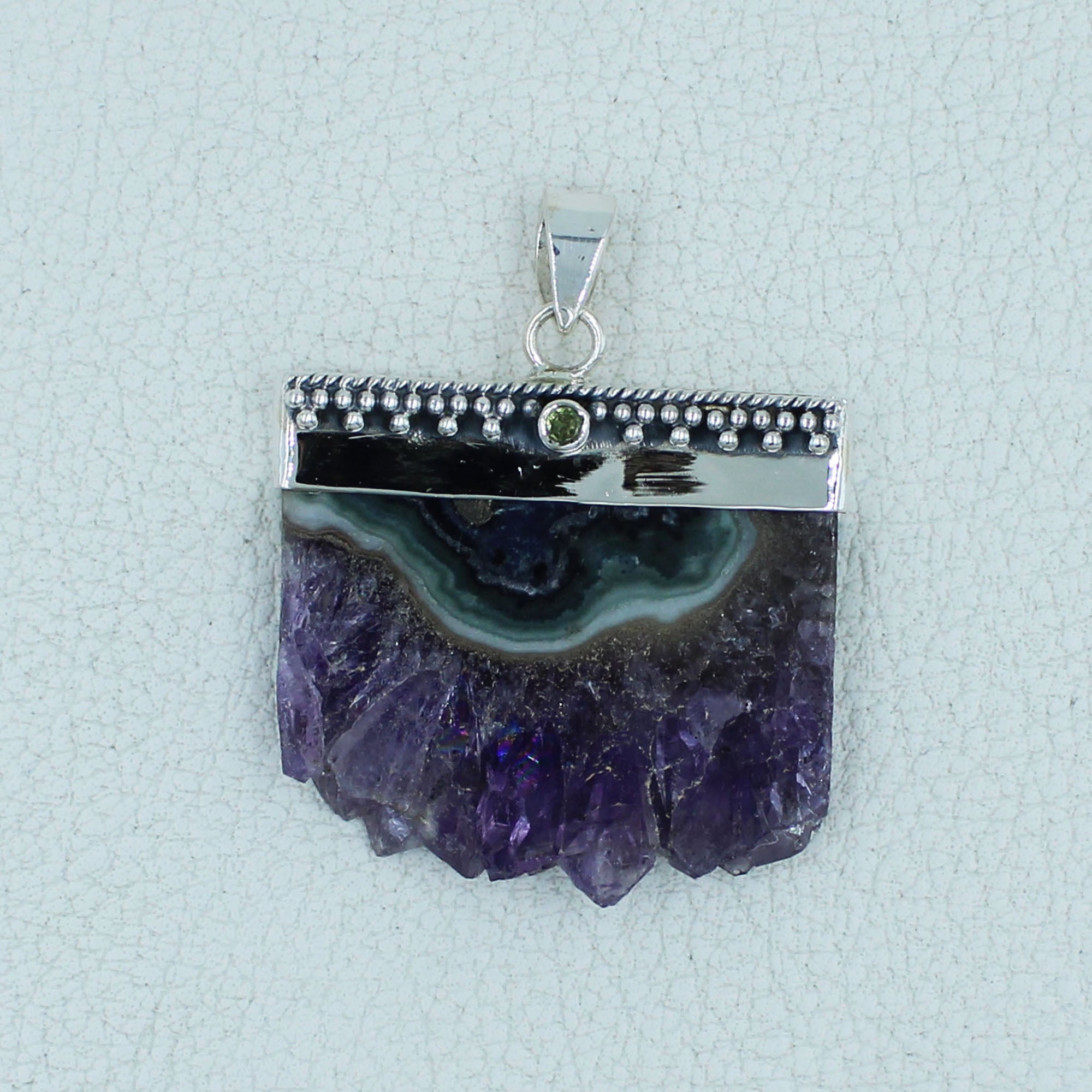 Purple Amethyst Stalactite 925 Silver Pendant