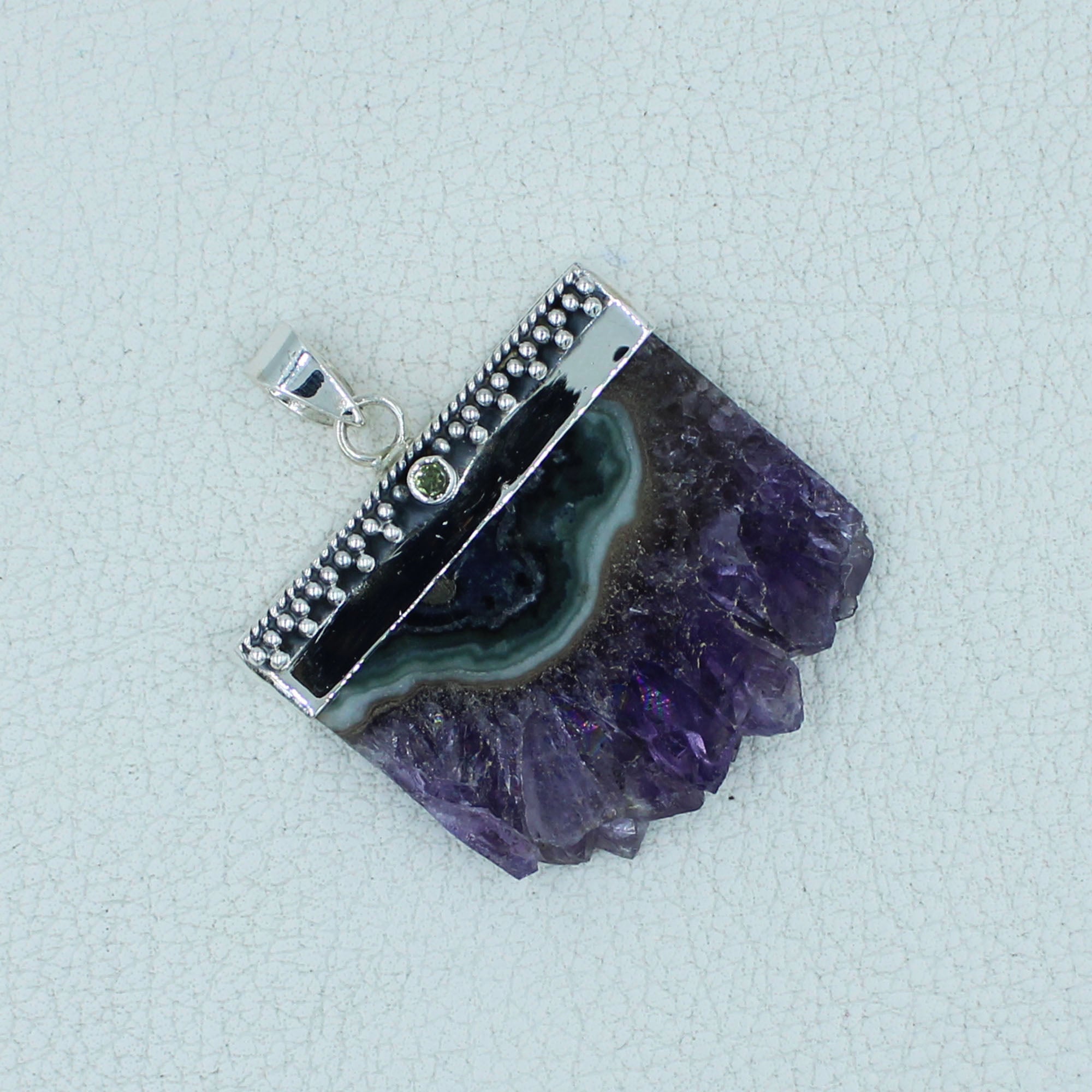 Purple Amethyst Stalactite 925 Silver Pendant