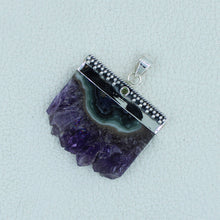 Purple Amethyst Stalactite 925 Silver Pendant