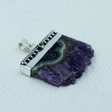 Purple Amethyst Stalactite 925 Silver Pendant