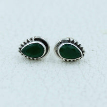 925 Sterling Silver Studs Earrings - Emerald, Ruby, Sapphire Gemstone