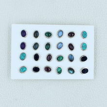 925 Silver Multi Stone Cabochon Studs Jewelry