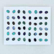 925 Silver Multi Stone Cabochon Studs Jewelry