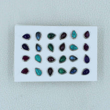 Multi Gemstone Women 12 Studs Earrings