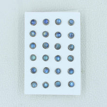 12 Pair Set Moonstone Stud Earrings in 925 Sterling Silver
