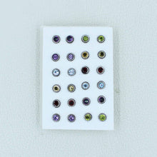 12 Pair Set Multi Stone Studs Earrings - Women Jewelry