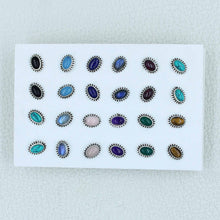 12 Pair Multi Stone Studs Earrings