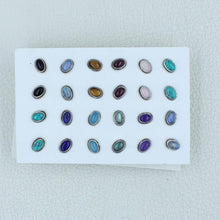 12 Pair Multi Stone Stud Earrings - Women Jewelry