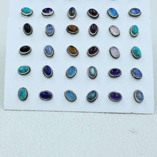 12 Pair Multi Stone Stud Earrings - Women Jewelry