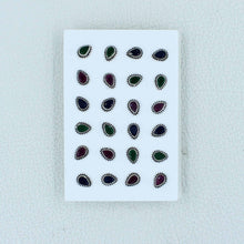 Emerald, Ruby, Sapphire Stud Earrings - 12 Pair Stud Jewelry