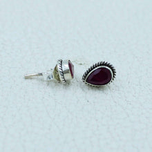 12 Pair Ruby, Emerald, Sapphire Studs Earrings
