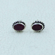 Ruby, emerald, Sapphire Stud Earrings - 12 Pair Women Jewelry