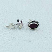 Ruby, emerald, Sapphire Stud Earrings - 12 Pair Women Jewelry