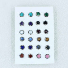 Multi Stone Studs Women Earrings 12 Pair