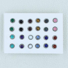 Multi Stone Studs Women Earrings 12 Pair