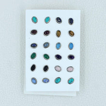 12 Pair Gemstone Cabochon Studs Earrings