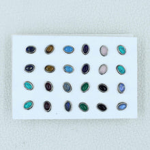 12 Pair Gemstone Cabochon Studs Earrings