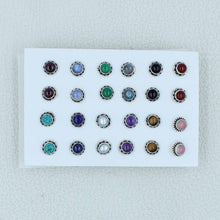 12 Pair Women Studs Earrings Multi Stone Jewelry