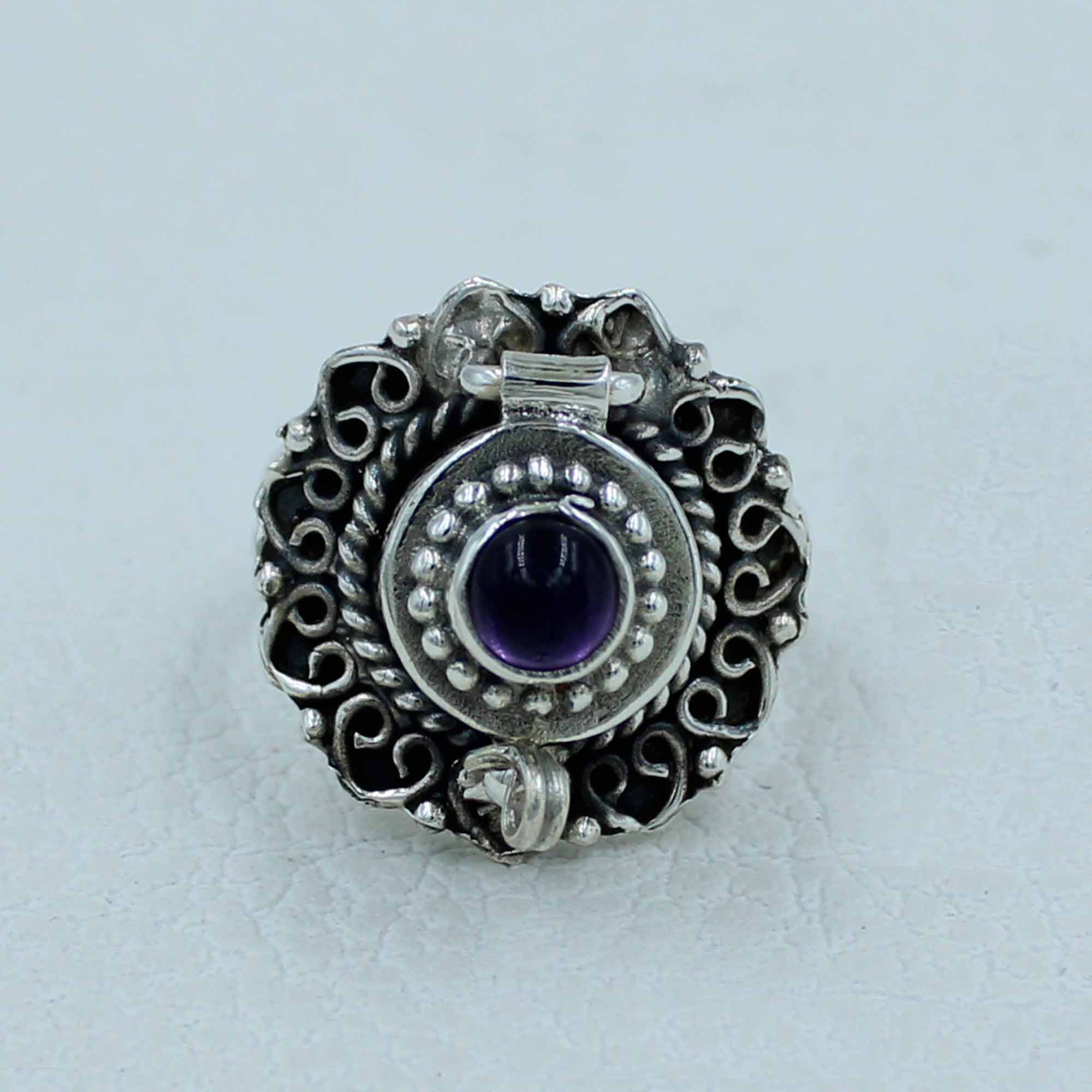 Amethyst Cab Sterling Silver Ring