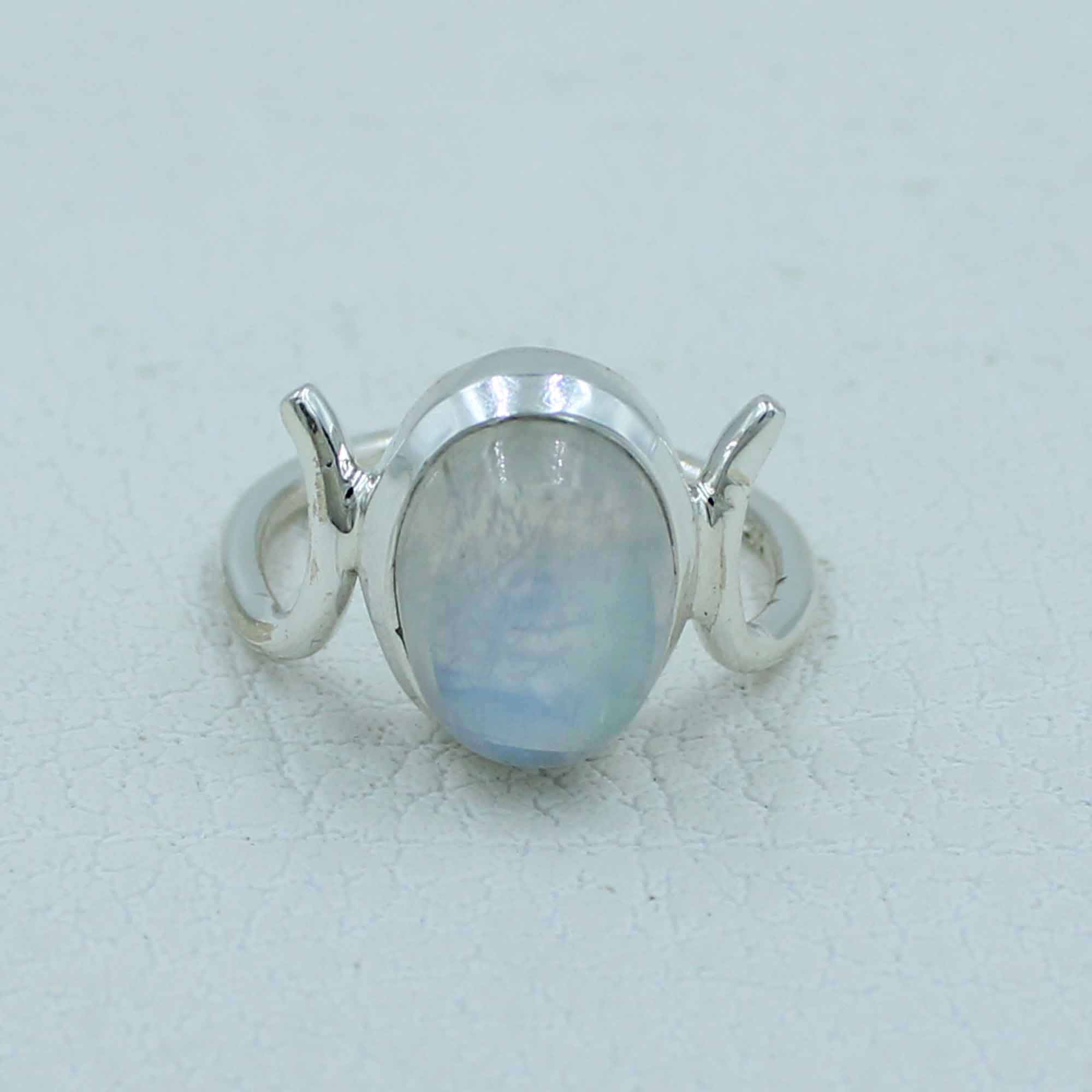 Gorgeous Blue Rainbow Moonstone Gift Ring