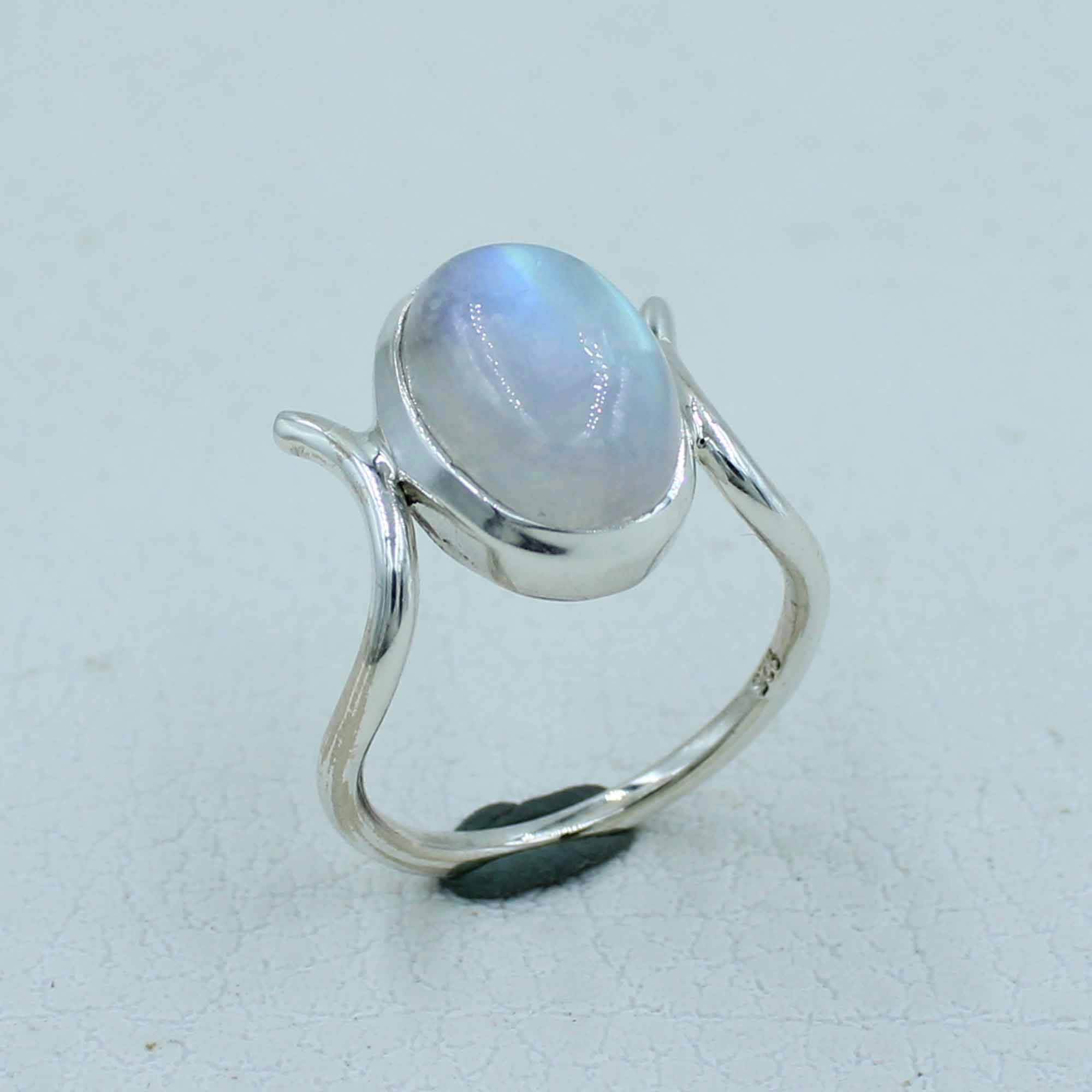 Gorgeous Blue Rainbow Moonstone Gift Ring